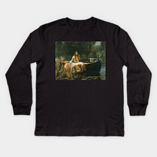 The Lady of Shalott (On Boat) by John William Waterhouse Kids Long Sleeve T-Shirt